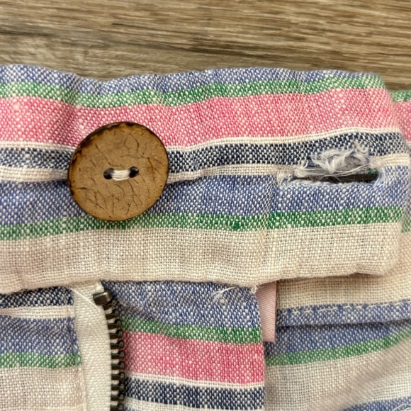 Saint Tropez West Shorts 100% Linen Pastel Stripes Size 6 Beachy Boho - Picture 8 of 12